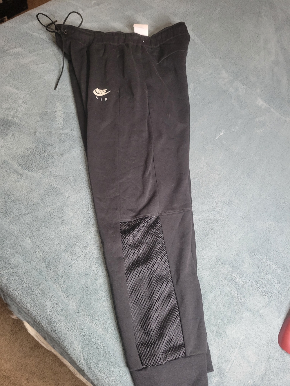 Nike Air Brushed Back Black Jogger Sweatpants